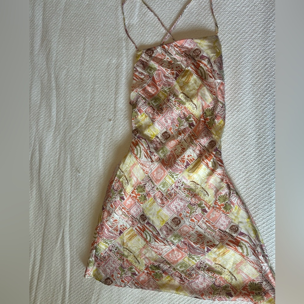 Altard State mini dress with lace up back size L